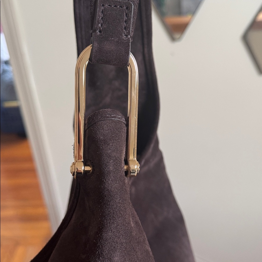 Michael Kors Dark Brown Suede Sonny Hobo Bag - Picture 5 of 7